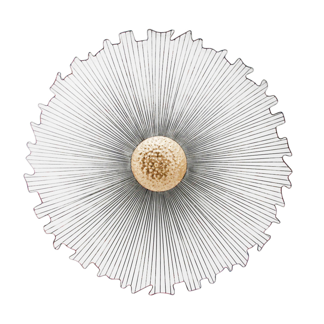 30" DAISY METAL WALL DECOR, BLACK, WB
