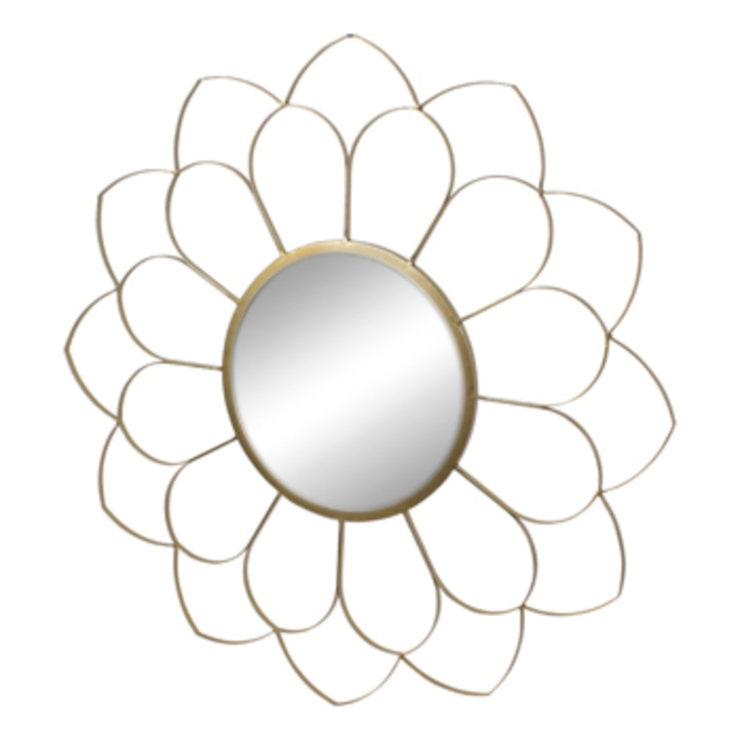 METAL 33" FLOWER MIRROR, GOLD WB
