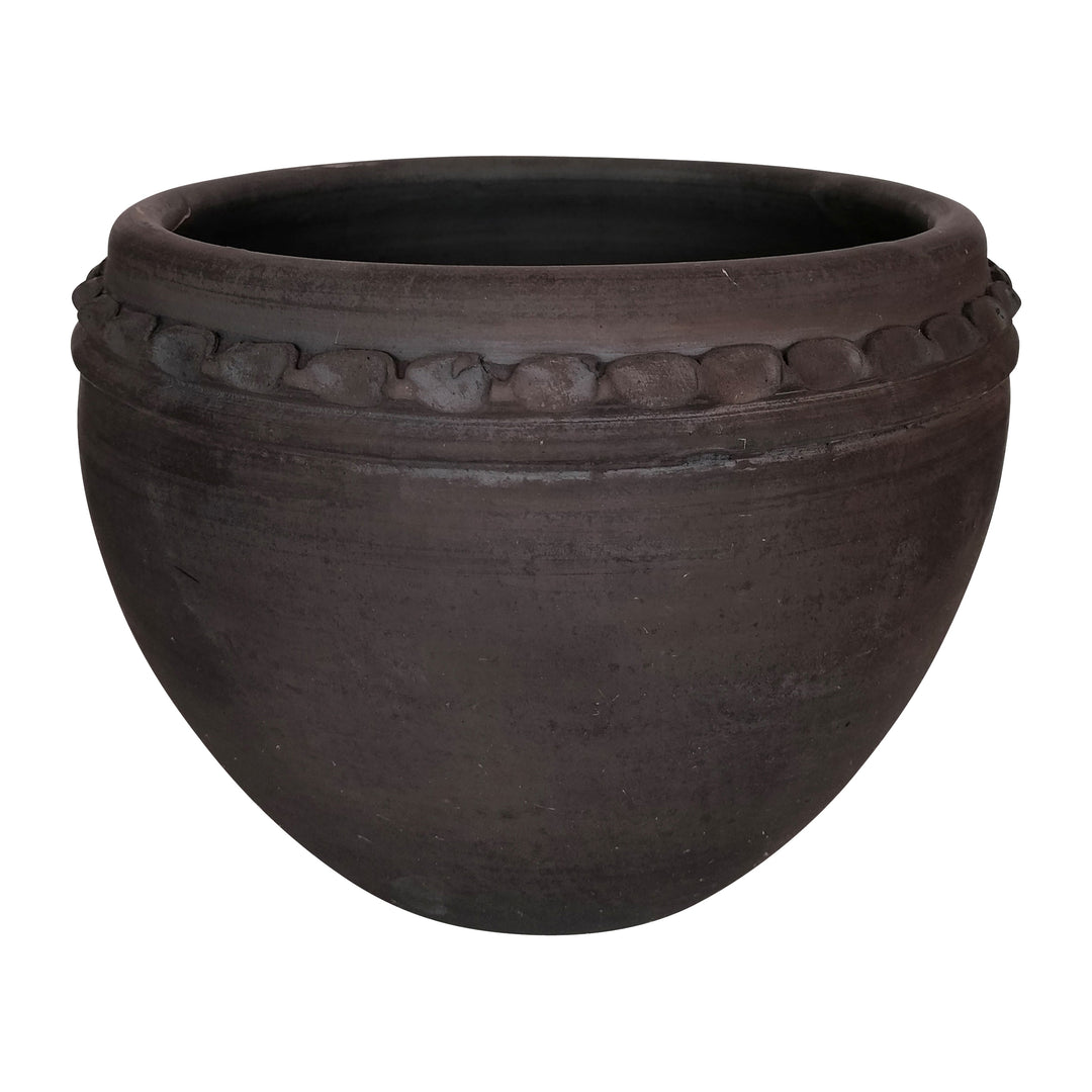 TERRACOTTA, 10" DECORATIVE BOWL, BLACK