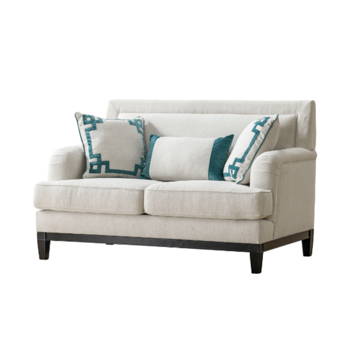 Greek Key Off White Loveseat
