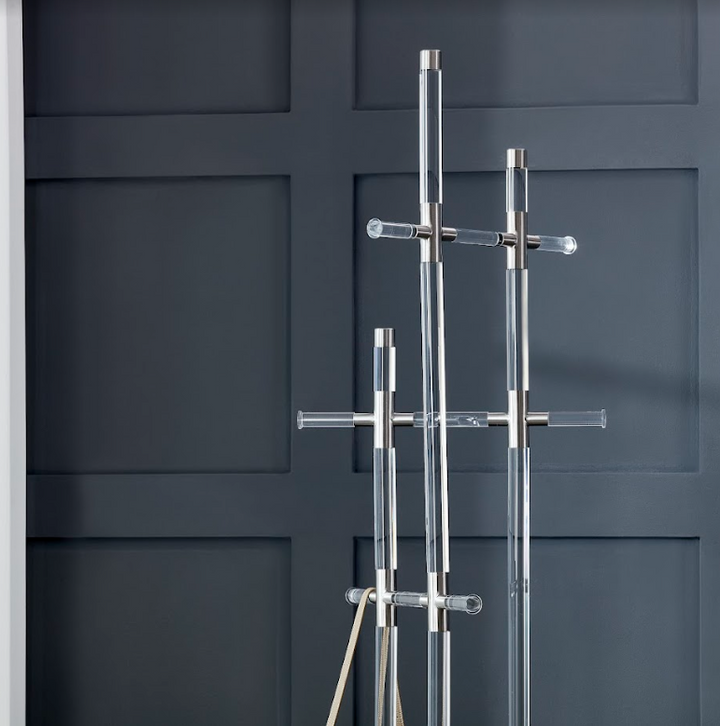 Clrear Acrylic Coat Rack Silver Metal