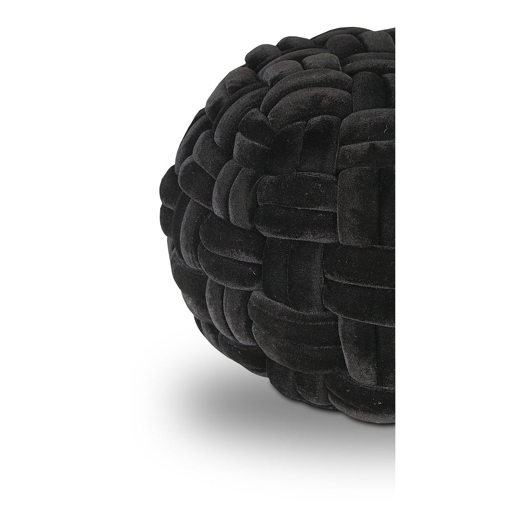 Pj Velvet Pouf Black