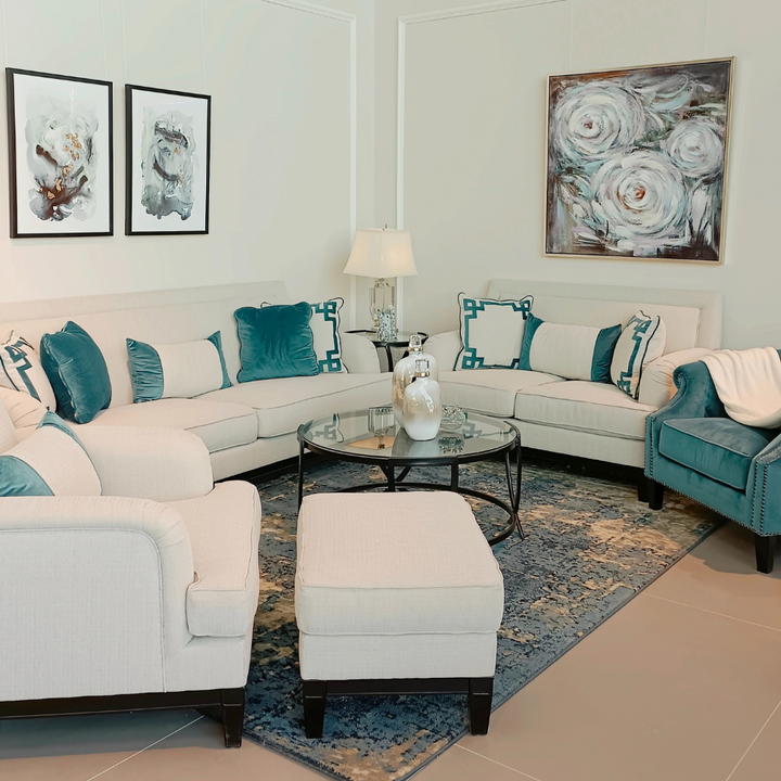 Greek Key Off White Chair