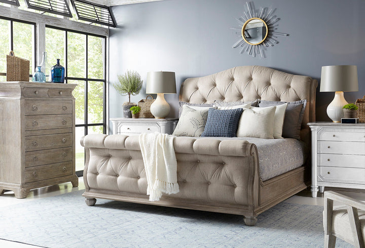 Summer Creek - Shoals Queen Upholstered Tufted Sleigh Bed