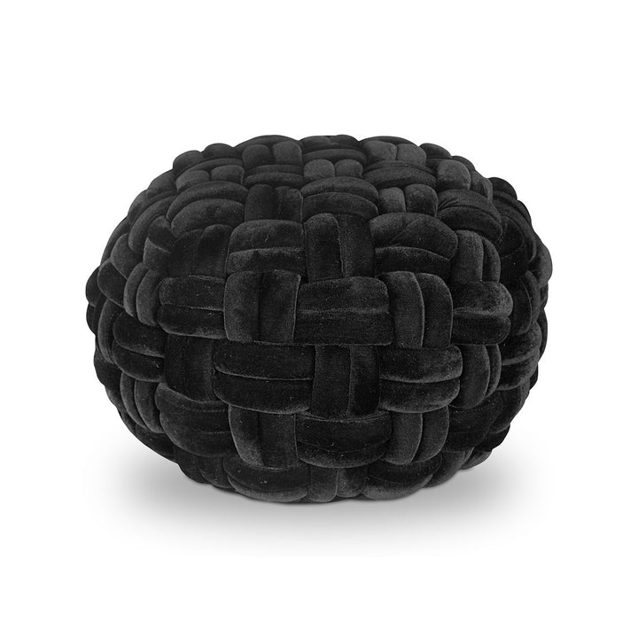 Pj Velvet Pouf Black