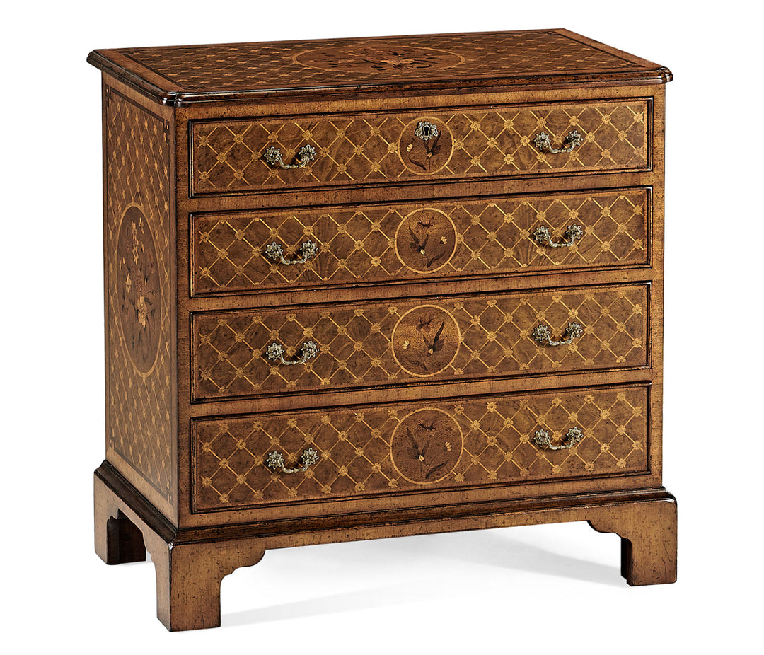 Windsor Floral Marquetry & Parquetry Small Chest of Drawers