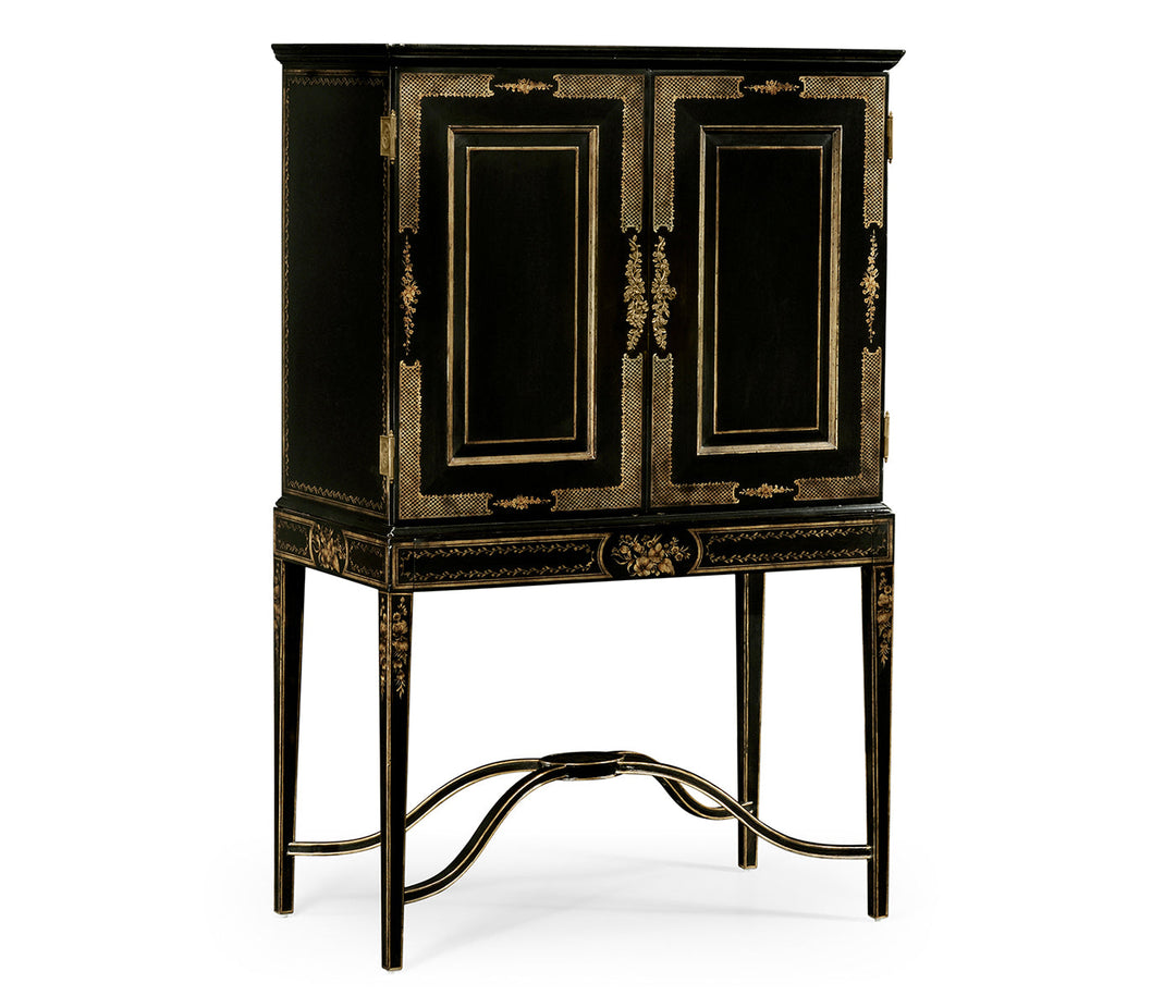 Formal Black & Gold Drinks Cabinet