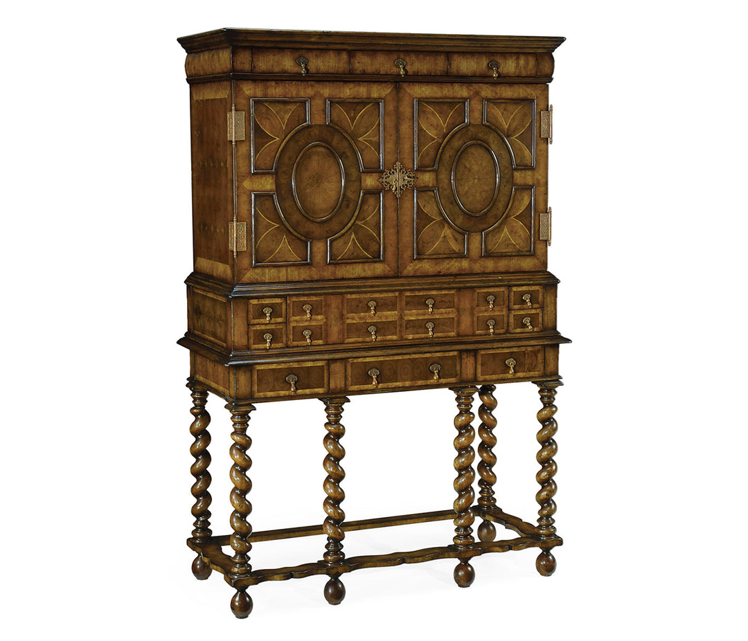 William & Mary Walnut & Oyster Drinks Cabinet