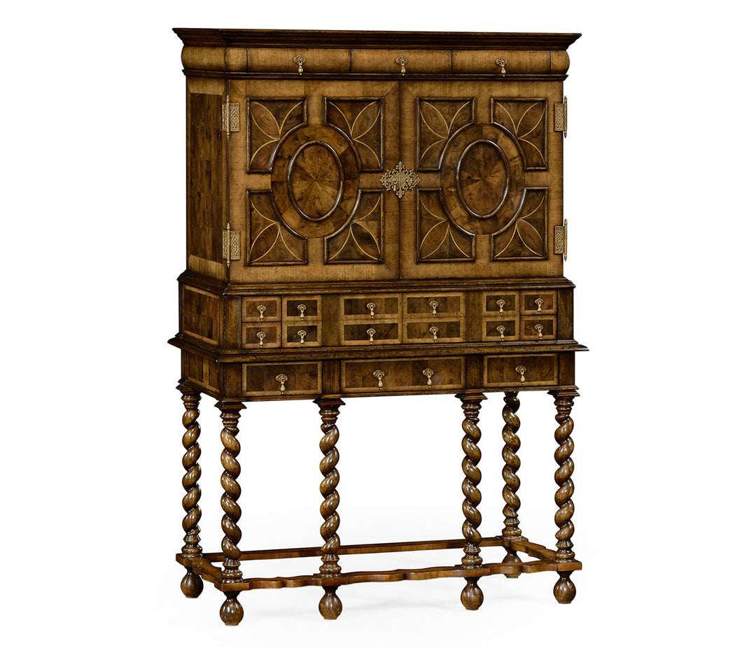 William & Mary Walnut & Oyster TV Cabinet