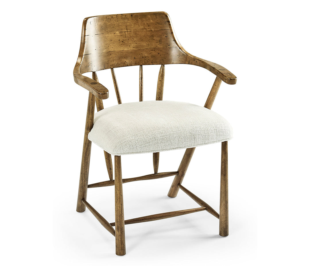 Casual Medium Driftwood Captains Chair