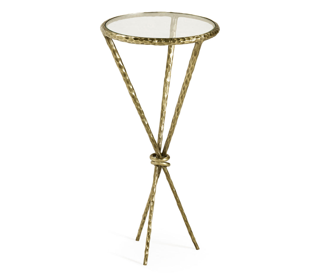 JC Modern - Stiletto Collection - Hammered Light Brown Brass Circular Wine Table