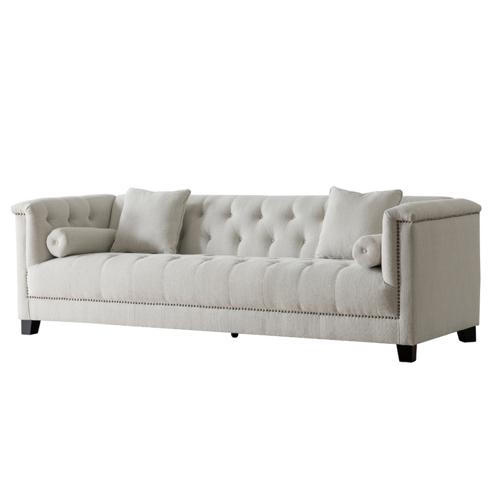 Alabid Linen off-White 4-Seater Sofa (247cm)