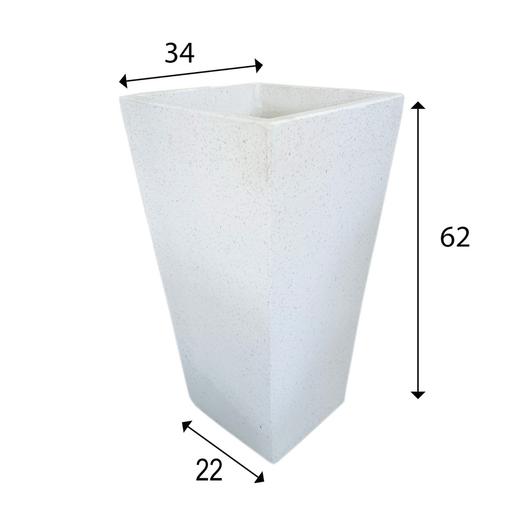 White Terrazzo Indoor/Outdoor Plant Pot By Roots34W*34D*62H.