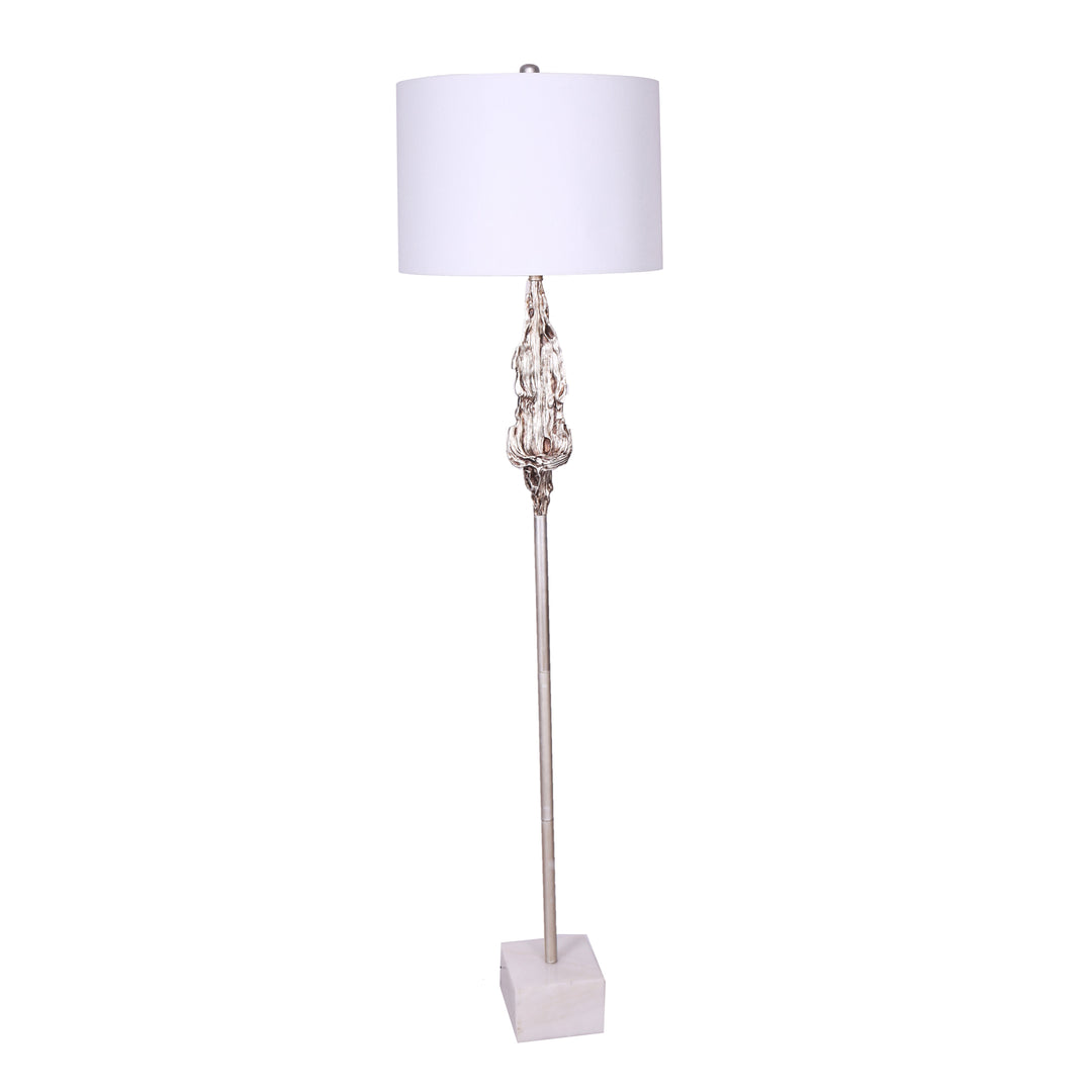 POLYRESIN FLOOR LAMP,SILVER