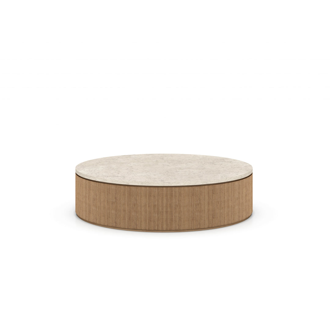 Oak Finish Round Coffee Table (variant color )