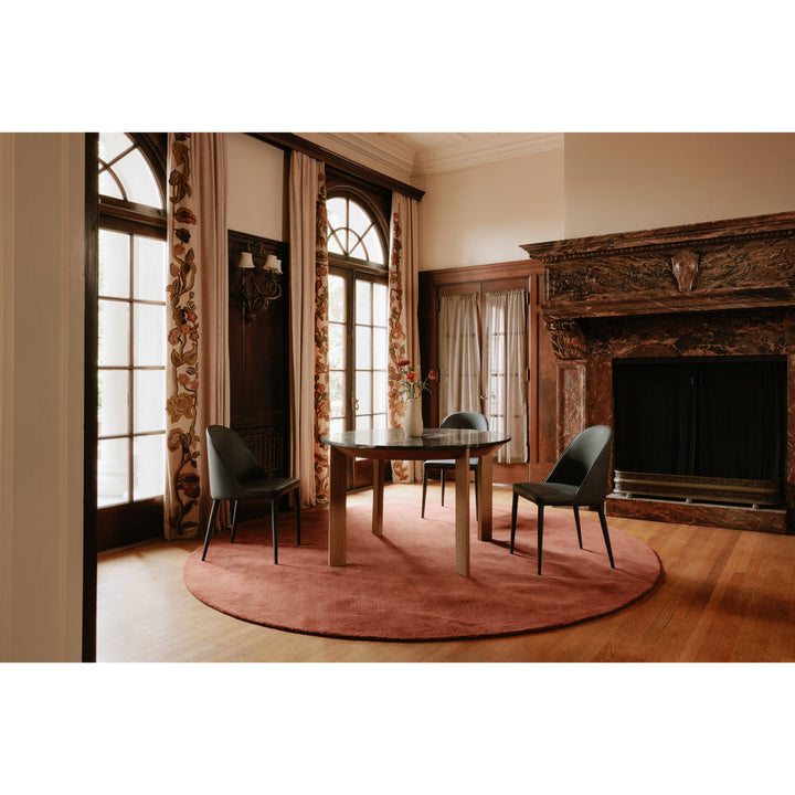 Angle Marble Dining Table Black Round Small