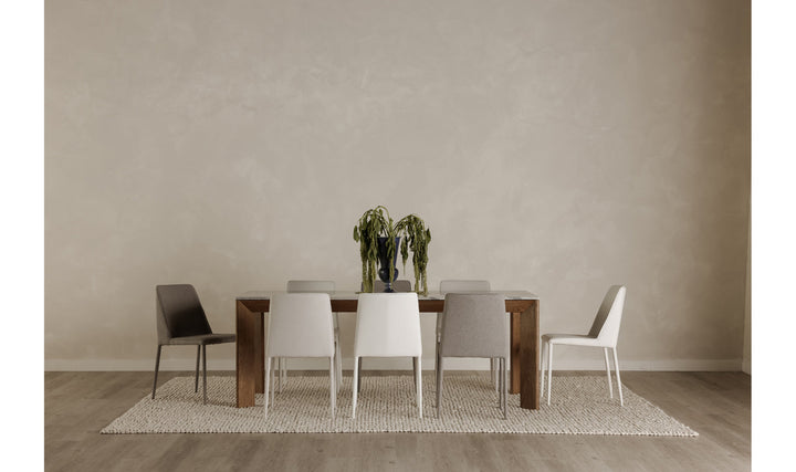 Angle Ashen Grey Marble Dining Table Rectangular Large