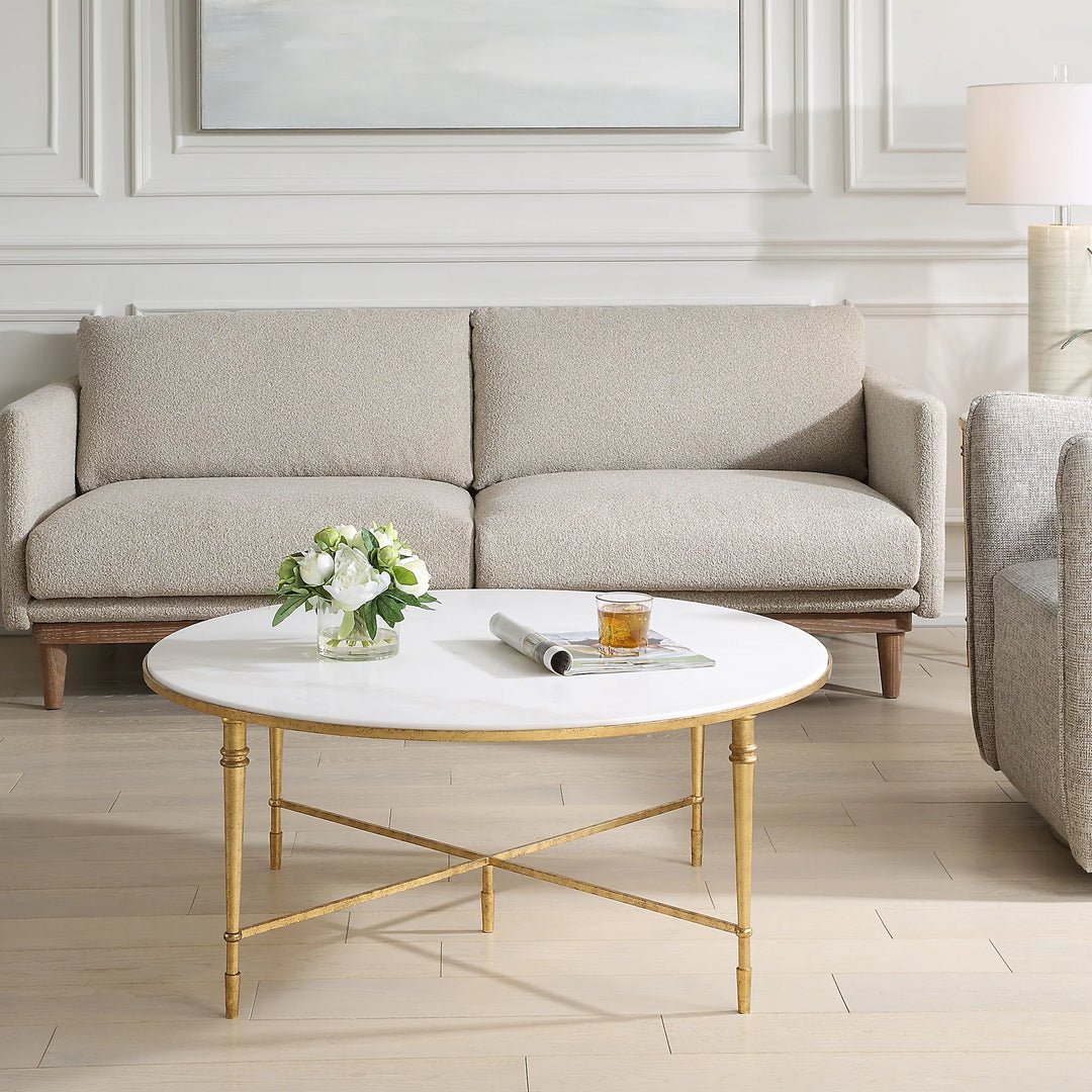 ROSHN 102 W x 43 H x 102 D Round Coffee Table