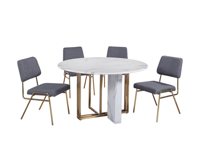 BLUE LINEN DINING CHAIR