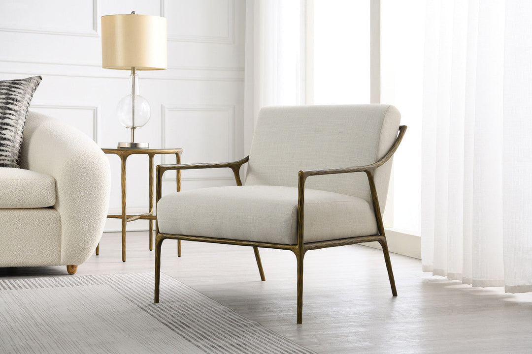 iron linen - Gold  Accent chair