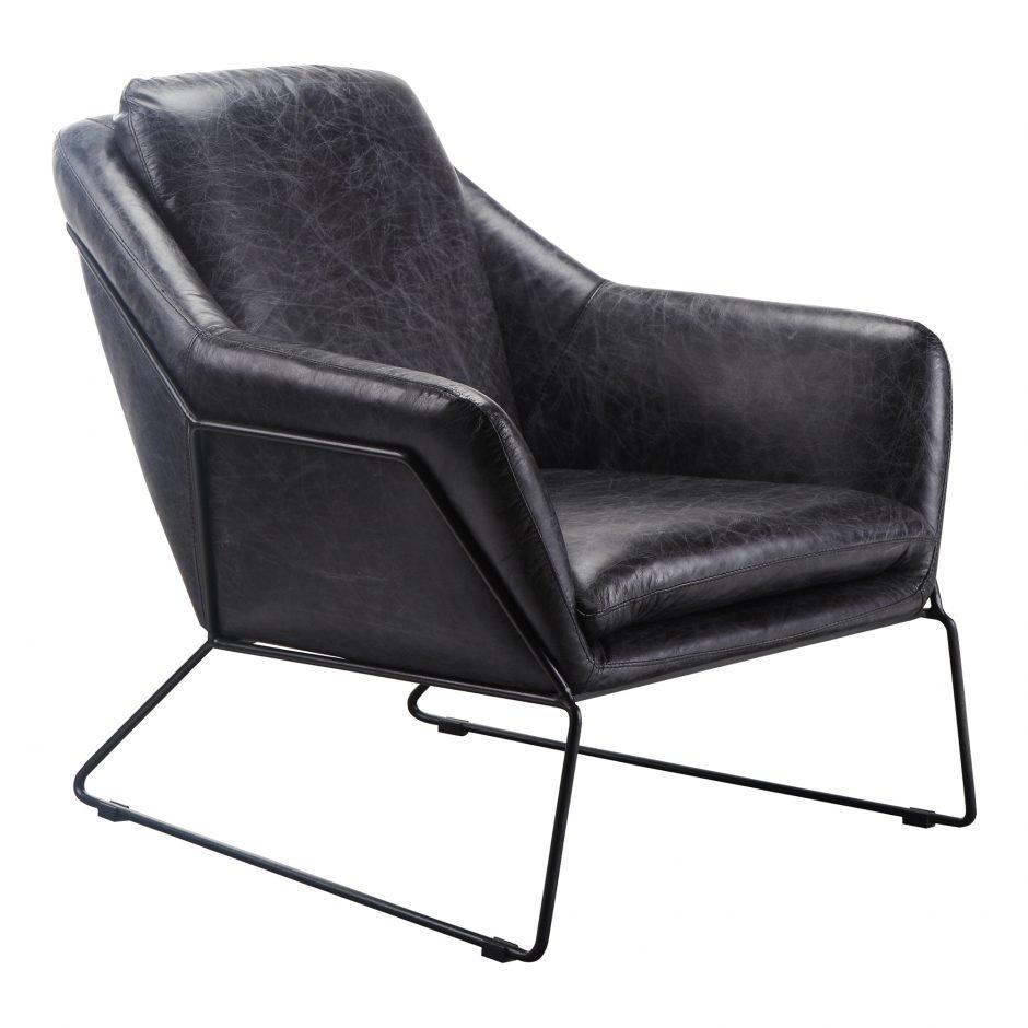 Greer Club Chair Onyx Black Leather