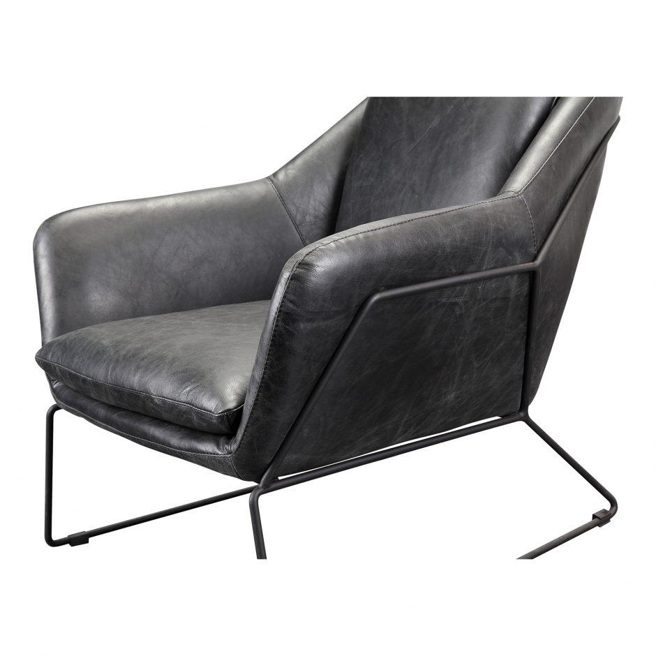 Greer Club Chair Onyx Black Leather