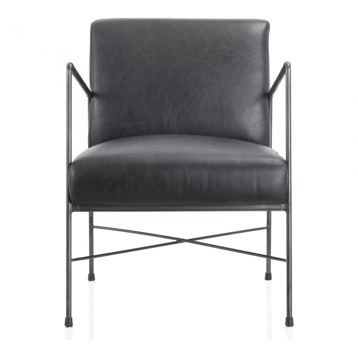 Dagwood Leather Arm Chair Onyx Black Leather