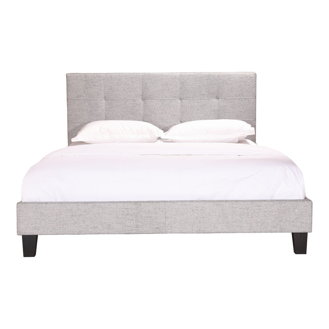 Eliza Queen Bed Light Grey Fabric