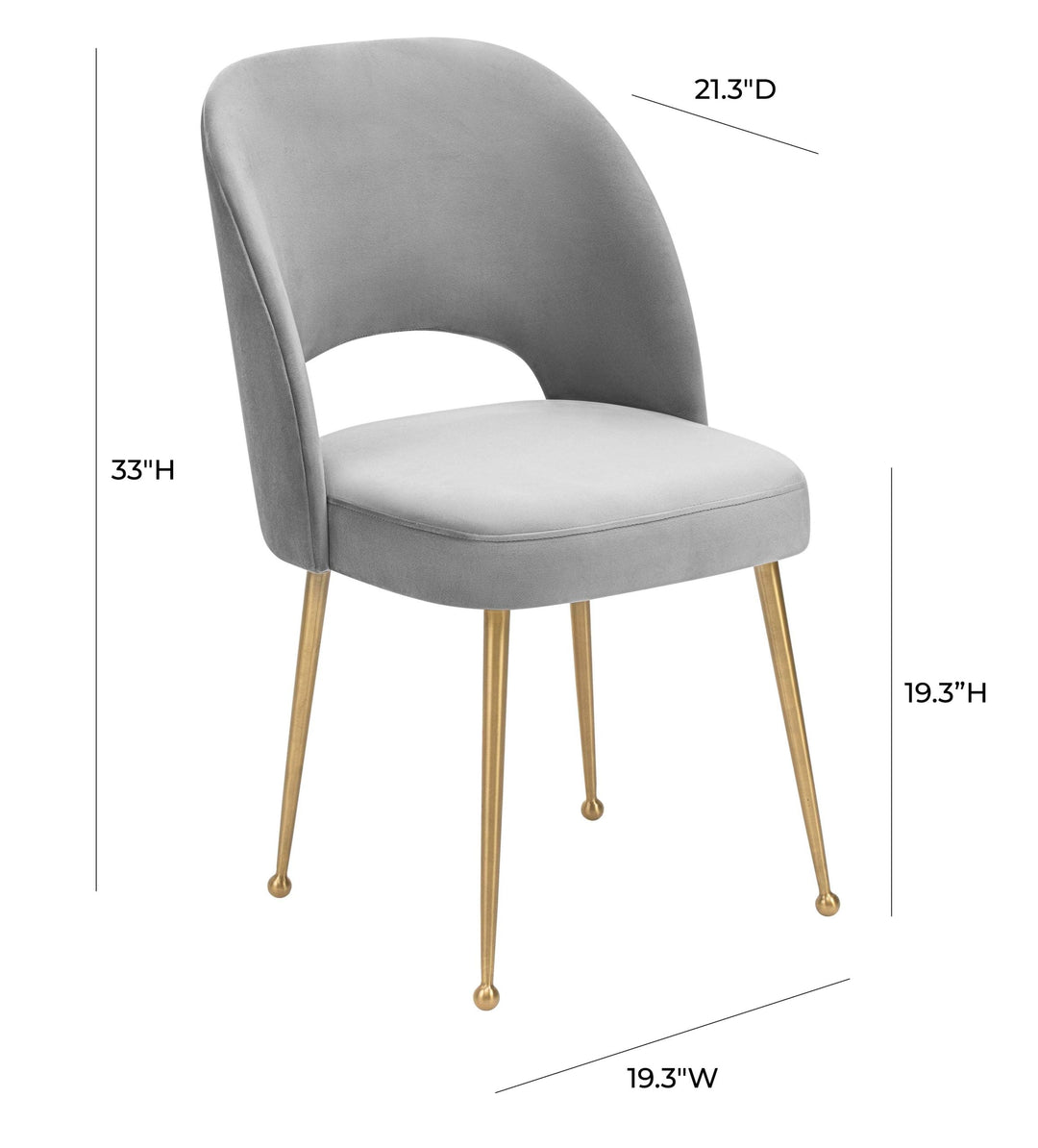 Swell Light Grey Velvet Chair
