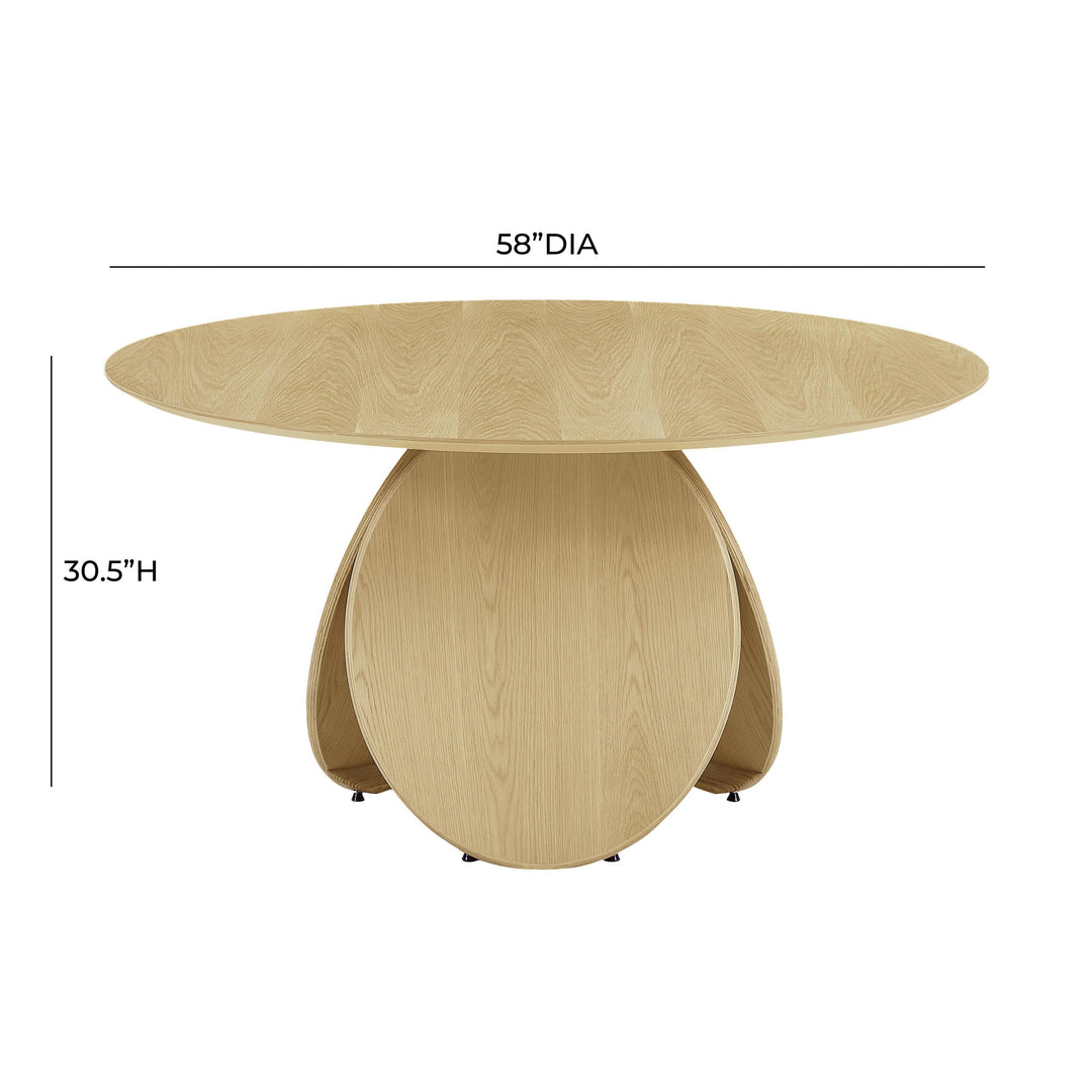 Emil Natural Oak Round Dining Table