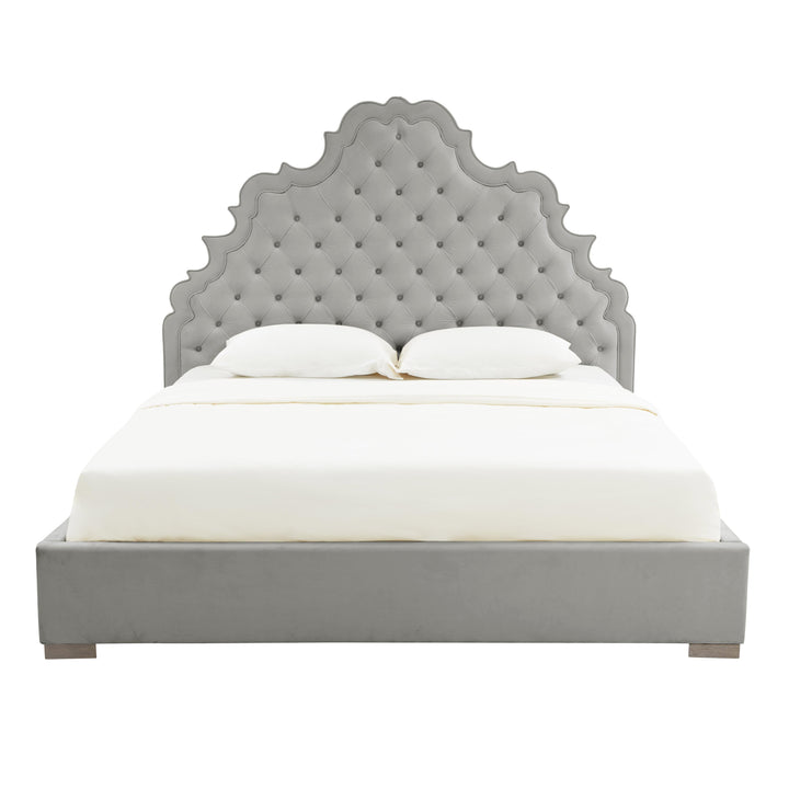 Carolina Grey Velvet Bed in King