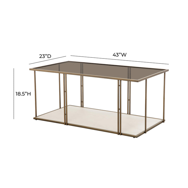 Emma Cream Ash & Glass Coffee Table