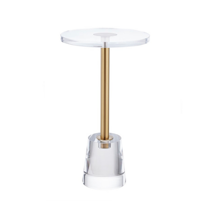Acrylic Accent table with Crystal marble base