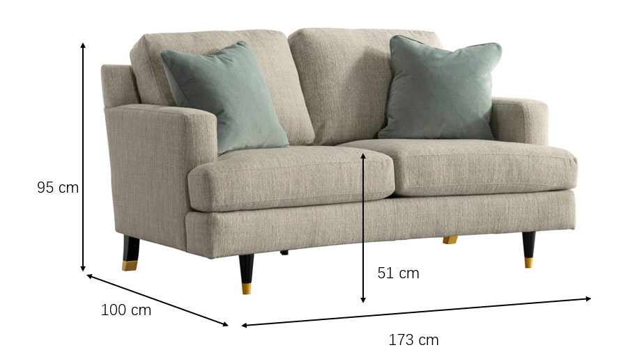 Elif Beige Loveseat (173cm)