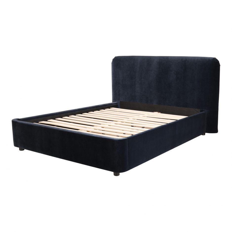 Samara Queen Bed Blue Velvet
