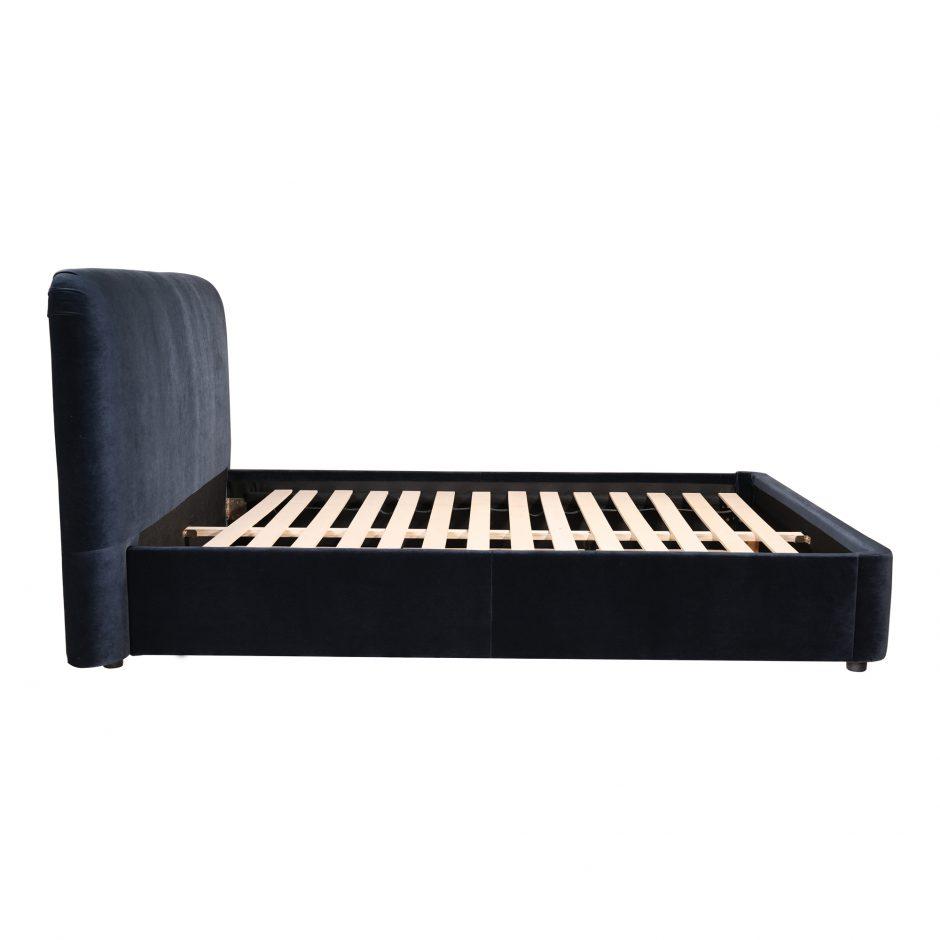Samara Queen Bed Blue Velvet