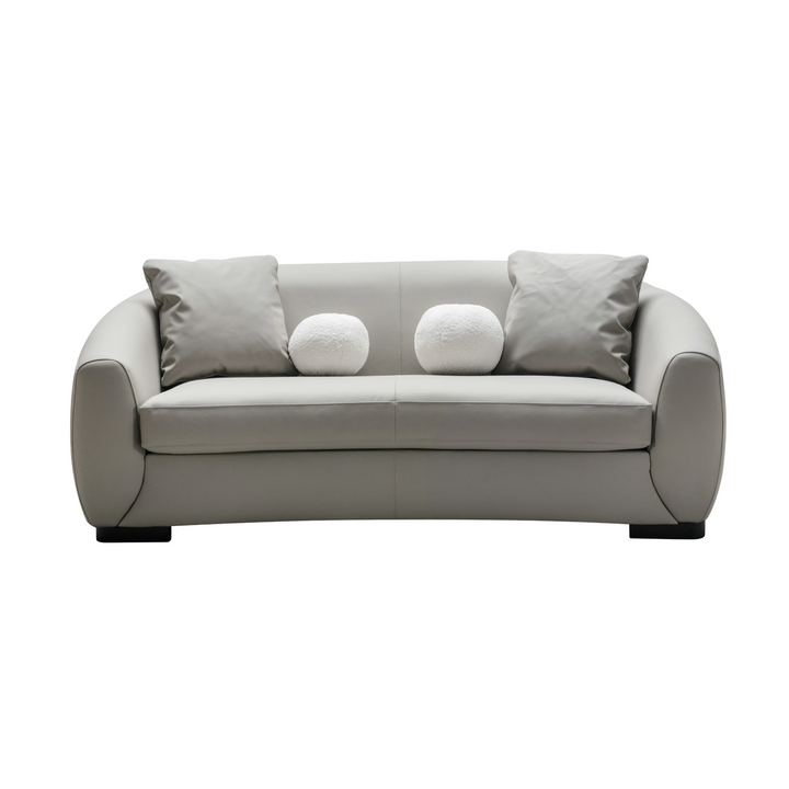 Boucle Leather Loveseat