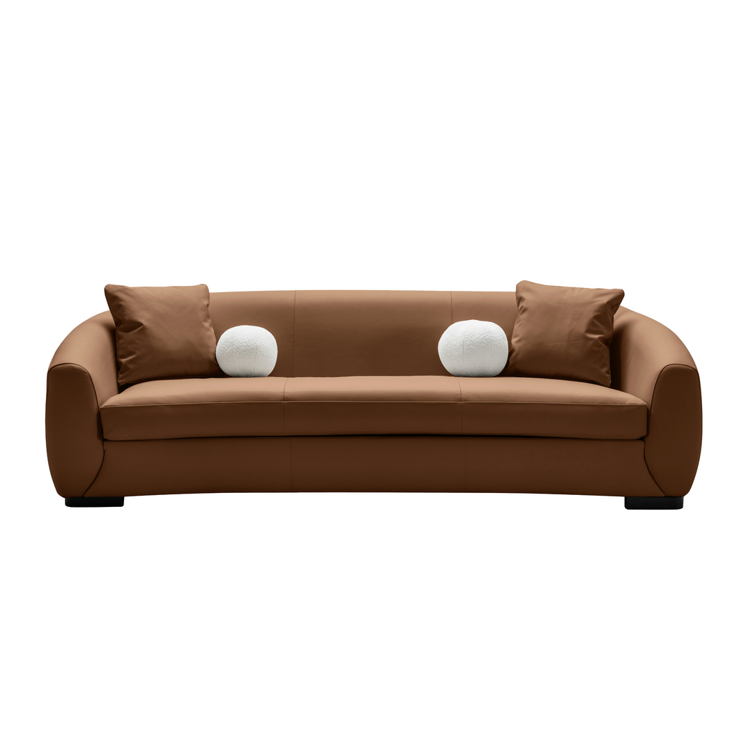 Boucle Leather 3 Seater Sofa