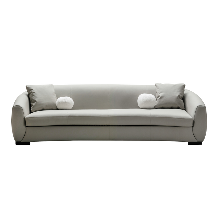 Boucle Leather 4 Seater Sofa