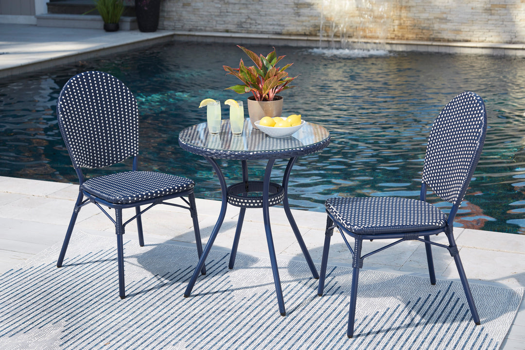 Odyssey Blue Outdoor Table and Chairs (Set of 3) (6622997839968)