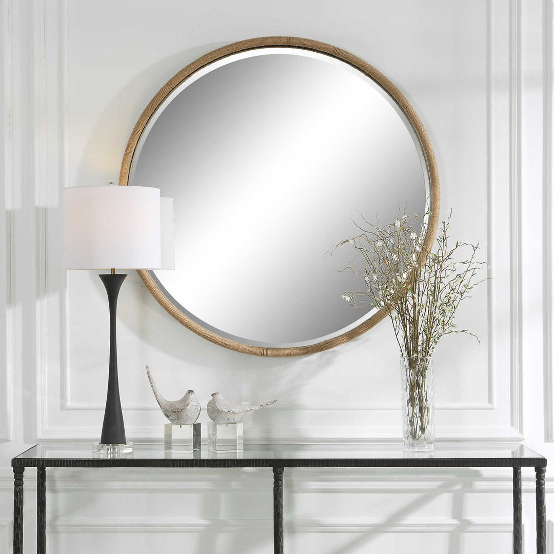 Ranchero Round Mirror, Natural