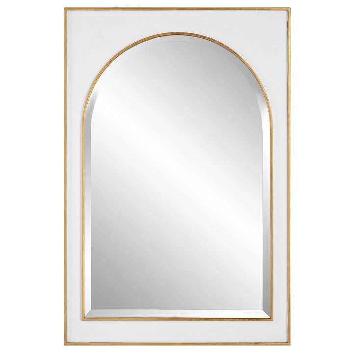 Crisanta Gloss White Arch Mirror