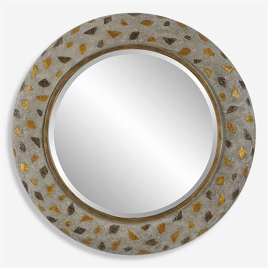 Copper Terrazzo Round Mirror