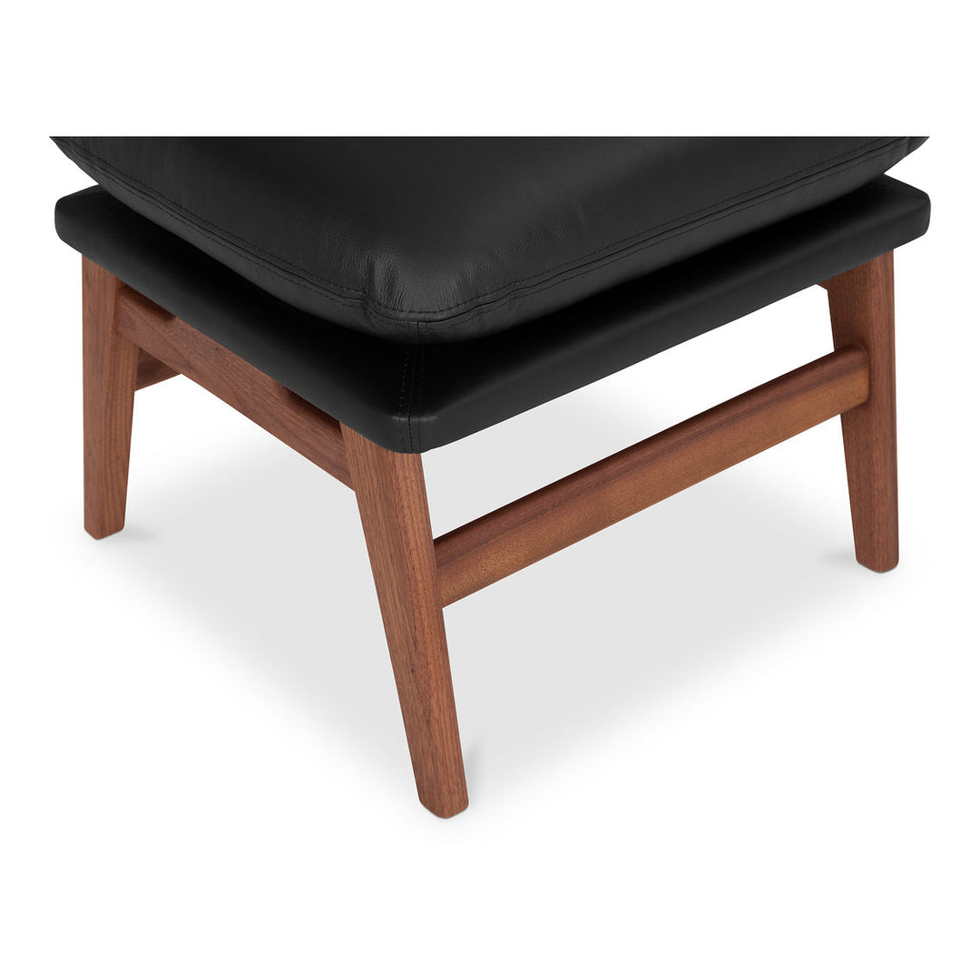 Asta Ottoman Black Leather