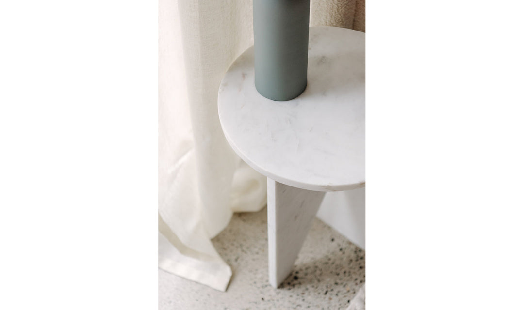 Grace Accent Table White Marble