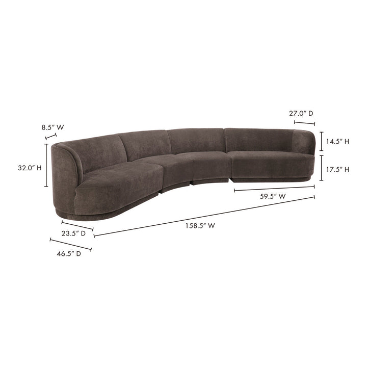 Yoon Eclipse Modular Sectional Chaise Left Umbra Grey