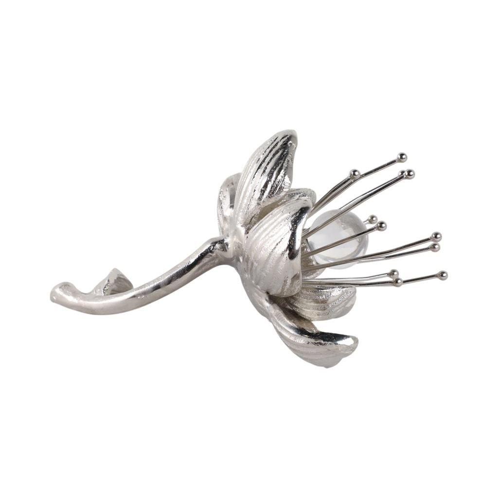 10" ADDIE METAL FLOWERS, SILVER