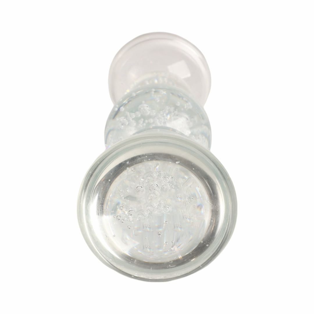 10" MULTI BUBBLE CRYSTAL CANDLE HOLDER W/ TAPER, C