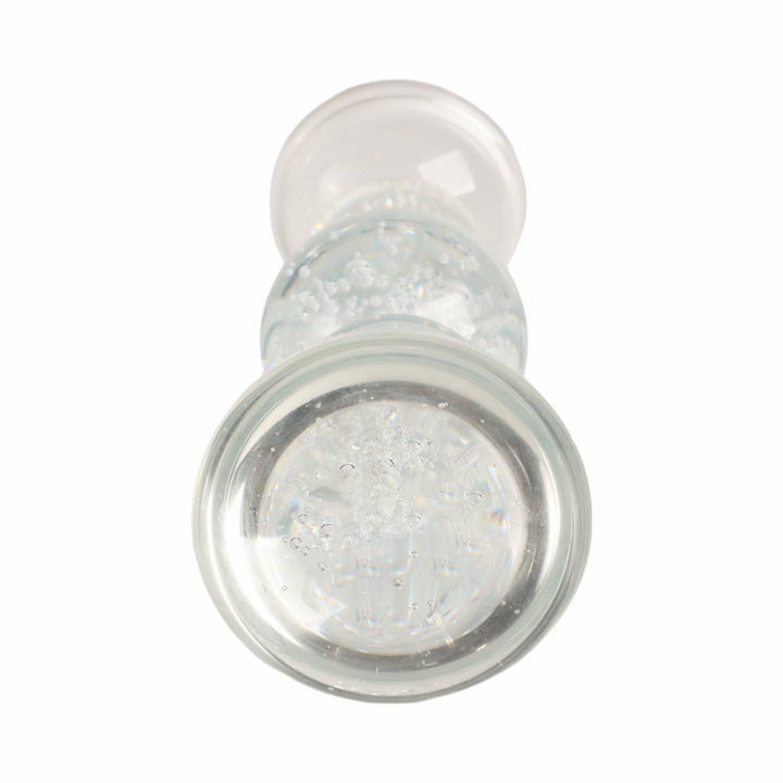 10" MULTI BUBBLE CRYSTAL CANDLE HOLDER W/ TAPER, C