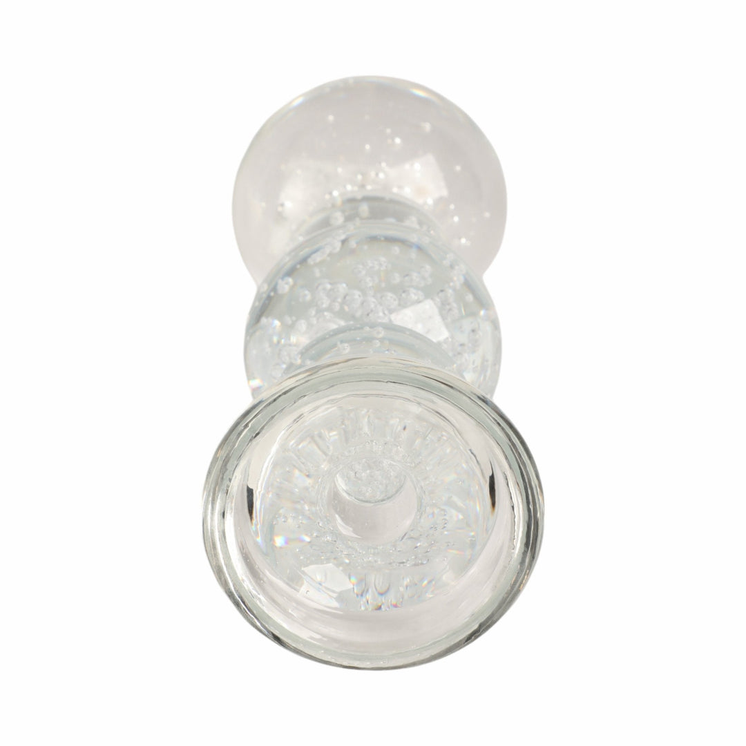 10" MULTI BUBBLE CRYSTAL CANDLE HOLDER W/ TAPER, C